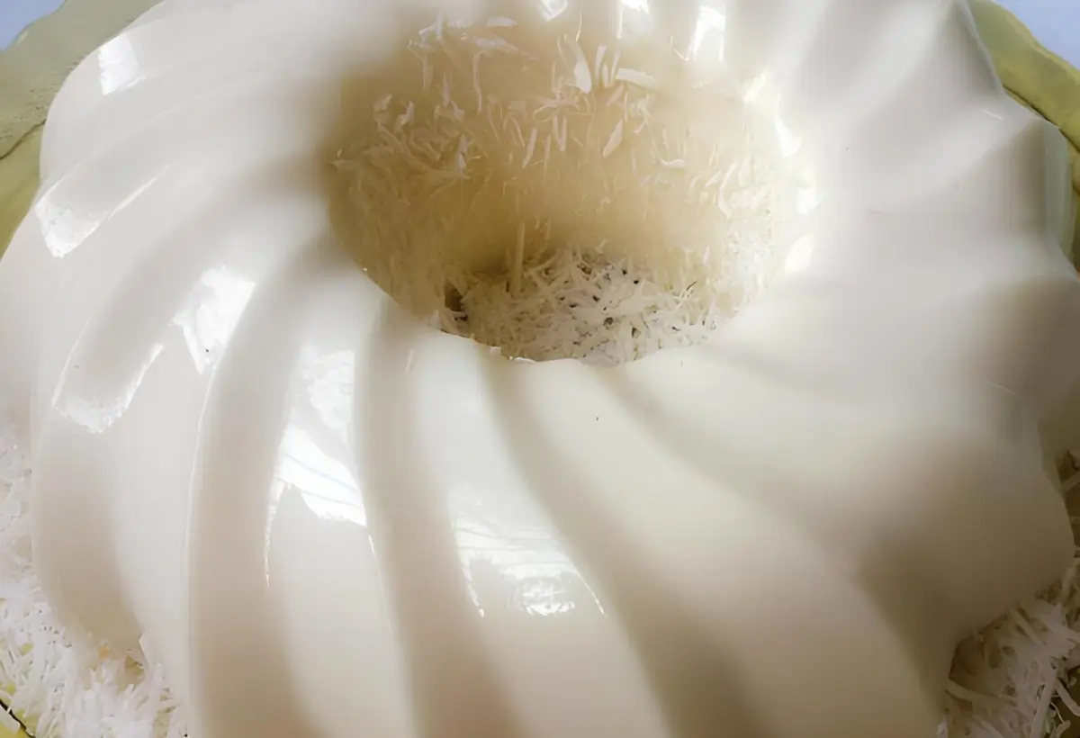 Um pudim de leite de coco