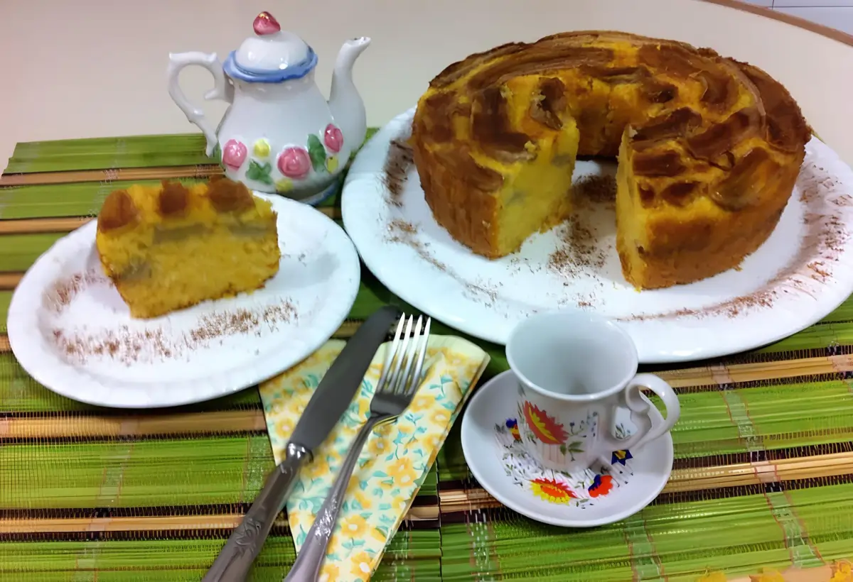 Receita de Bolo de Banana com Flocão de Milho