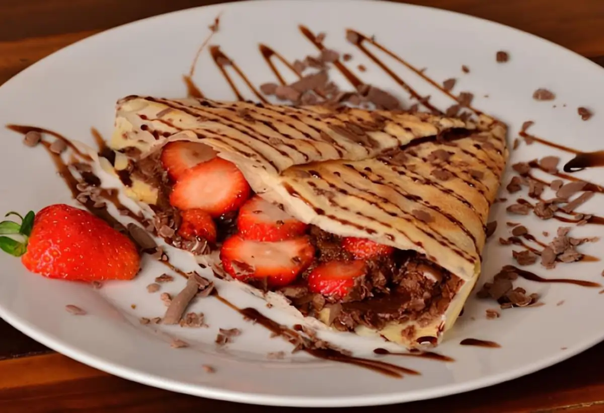 Receita de Rap10 Fit: Wrap de Banana, Morango e Chocolate