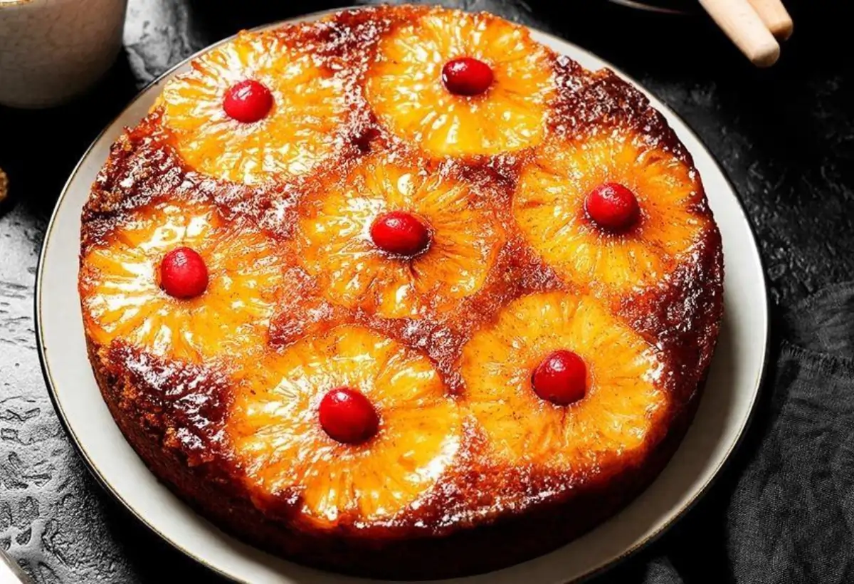 Receita de Bolo Invertido de Abacaxi Low Carb