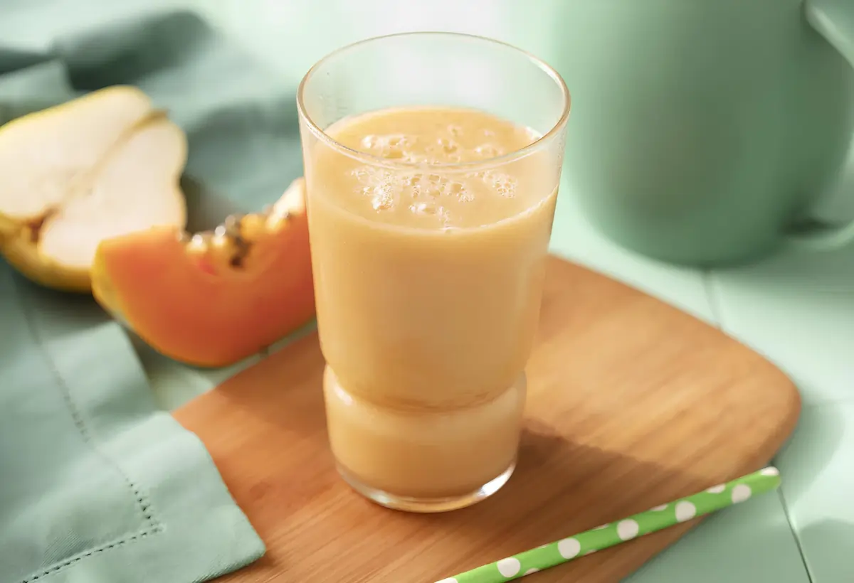 Receita de Vitamina de Ninho Vegetal, Mamão e Pera