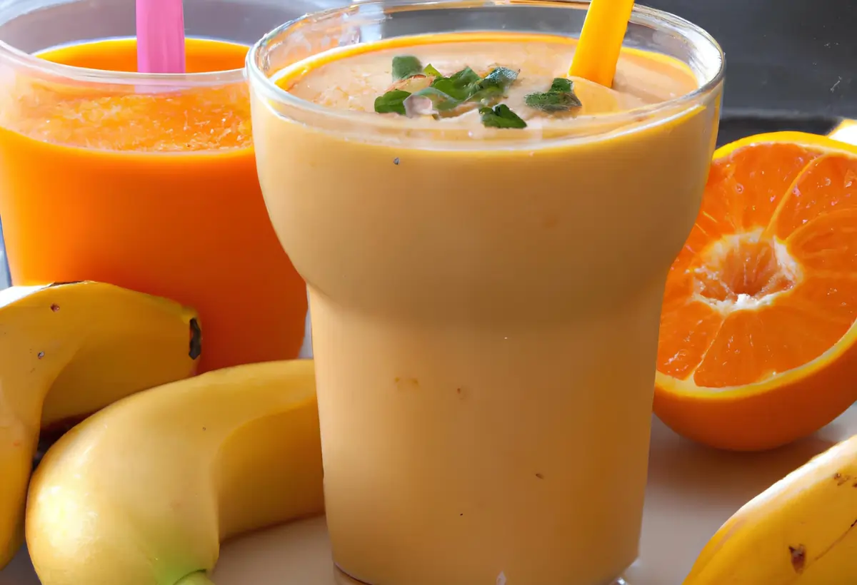 Receita de Vitamina de Banana e Laranja
