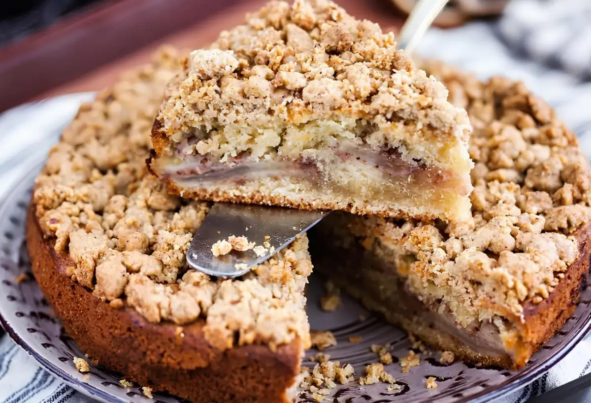 Receita de Bolo de Banana com Farofa Crocante
