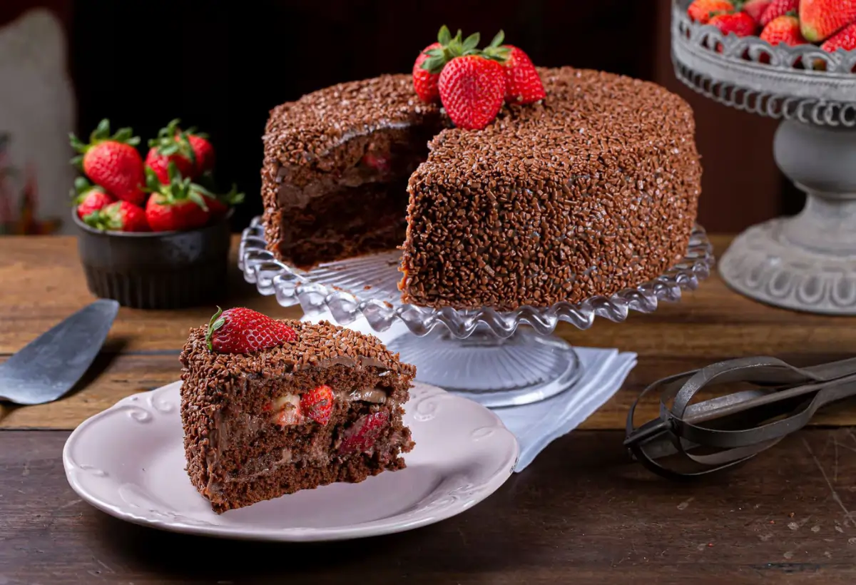 Receita de Bolo de Chocolate com Recheio de Brigadeiro