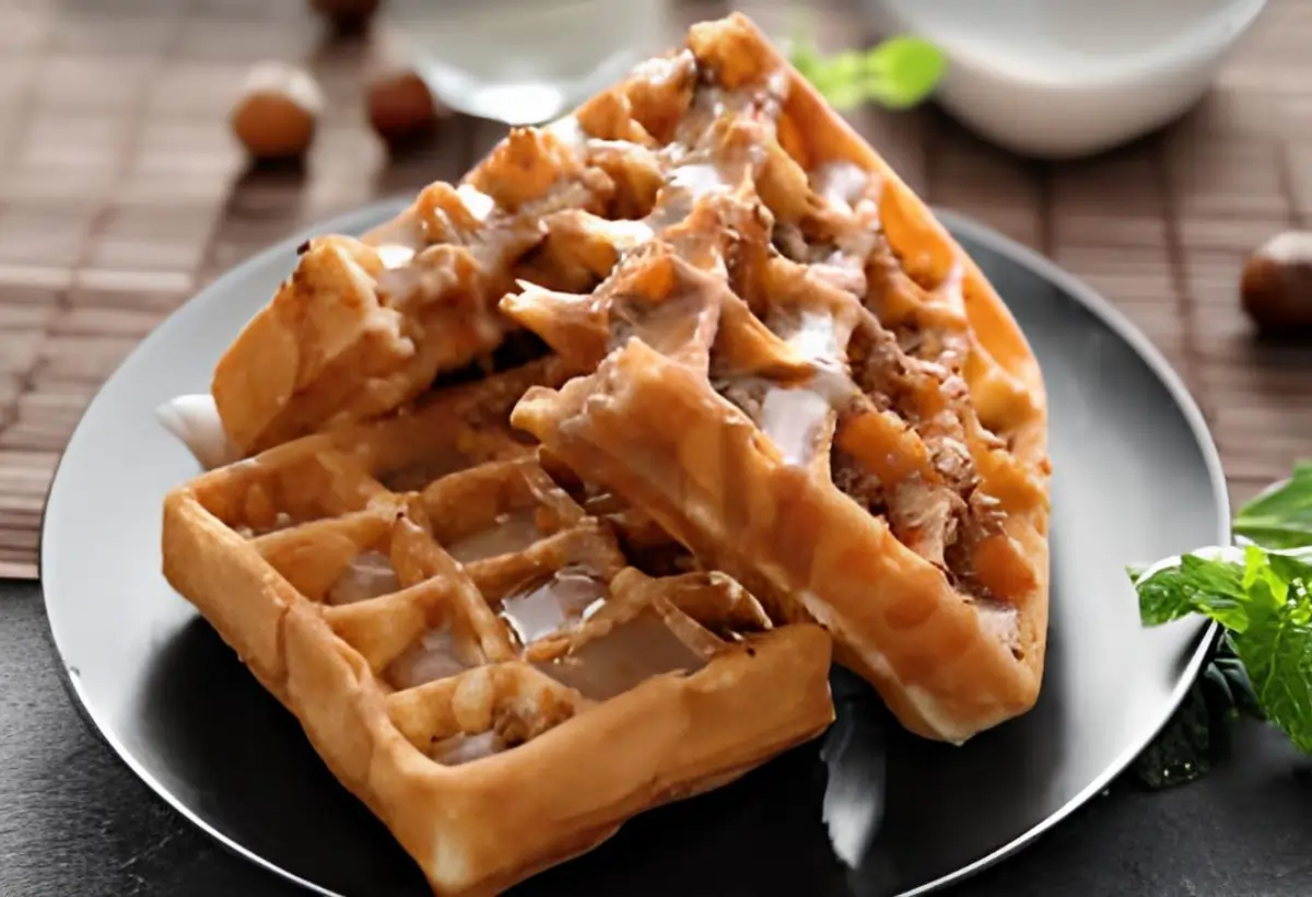 Waffle de Coco com Doce de Coco