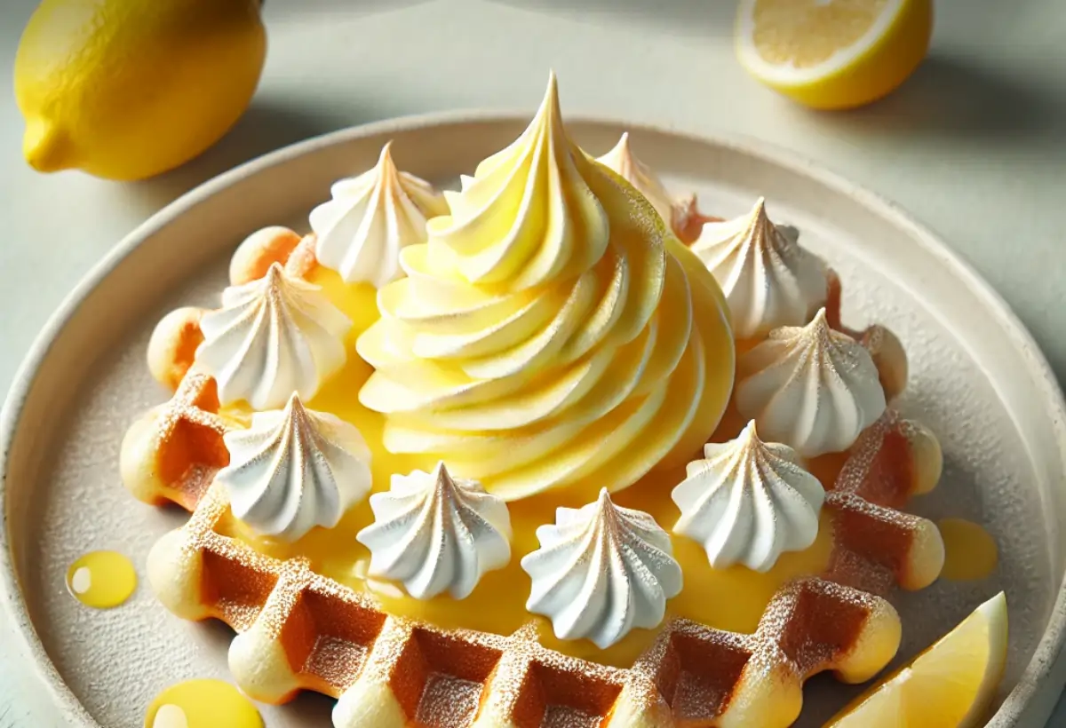 Waffle de Limão Siciliano com Merengue