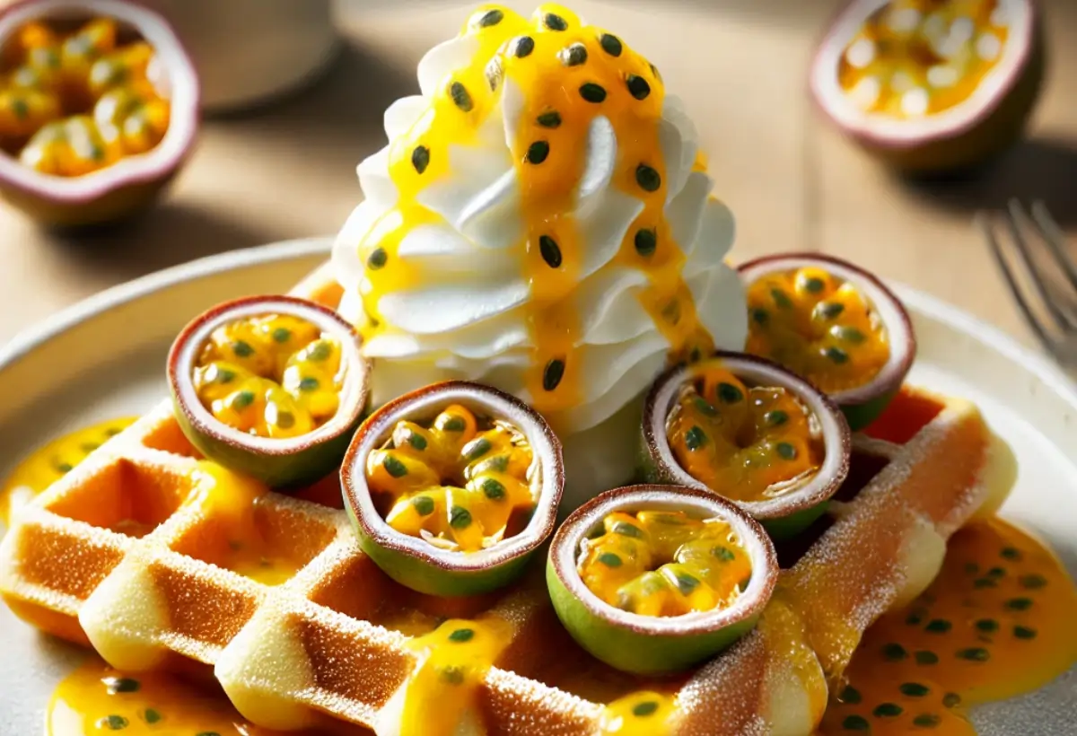 Waffle de Maracuja com Chantilly