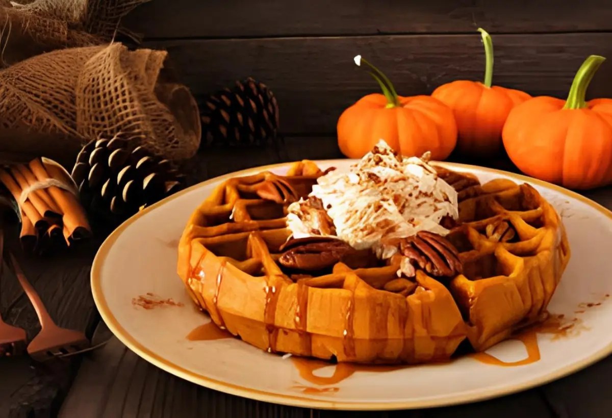 Waffle de Abóbora com Especiarias