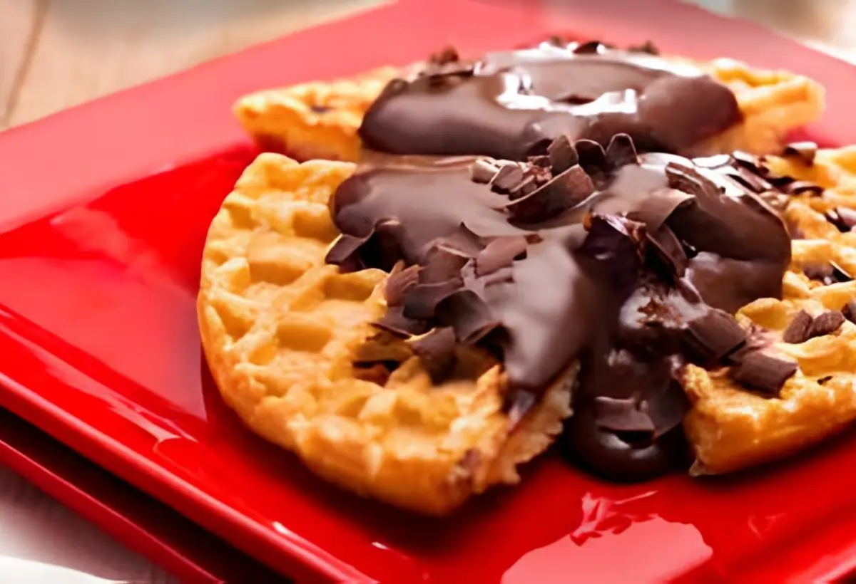 Waffle com Chocolate ao Leite