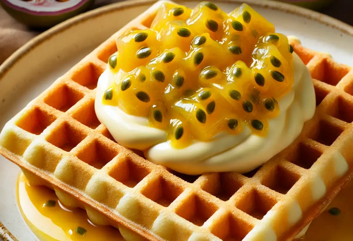 Waffle de Mousse de Maracujá