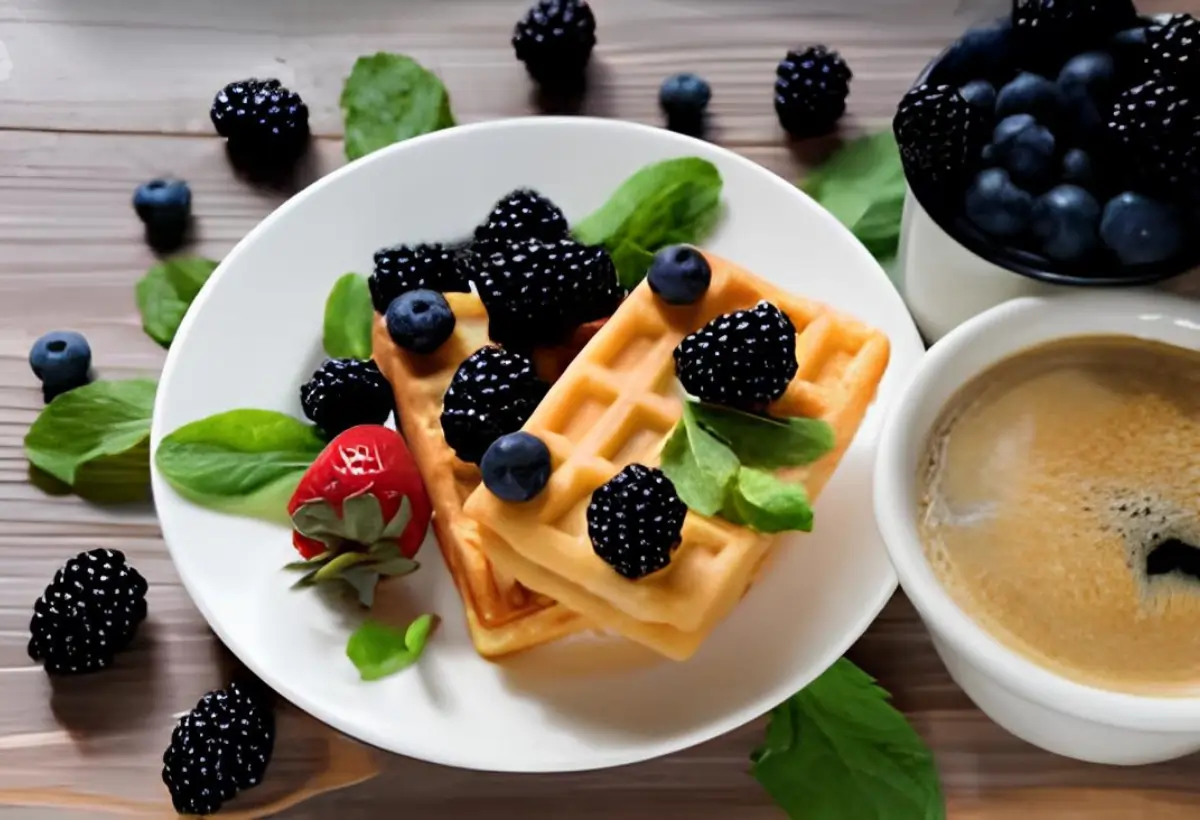 Waffle com Mirtilo e Amora