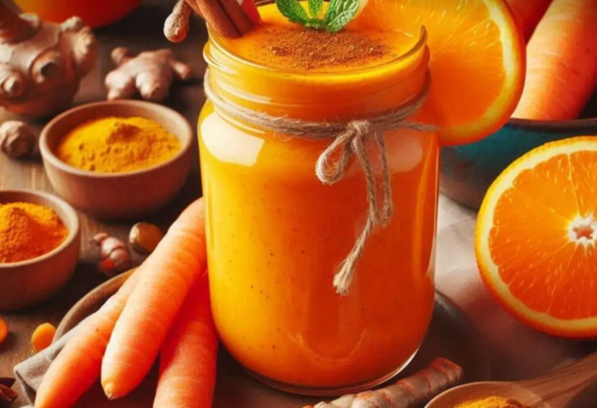 Smoothie Detox de Cenoura, Laranja e Cúrcuma