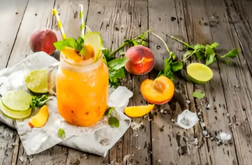 Suco Detox de Pêssego e Gengibre