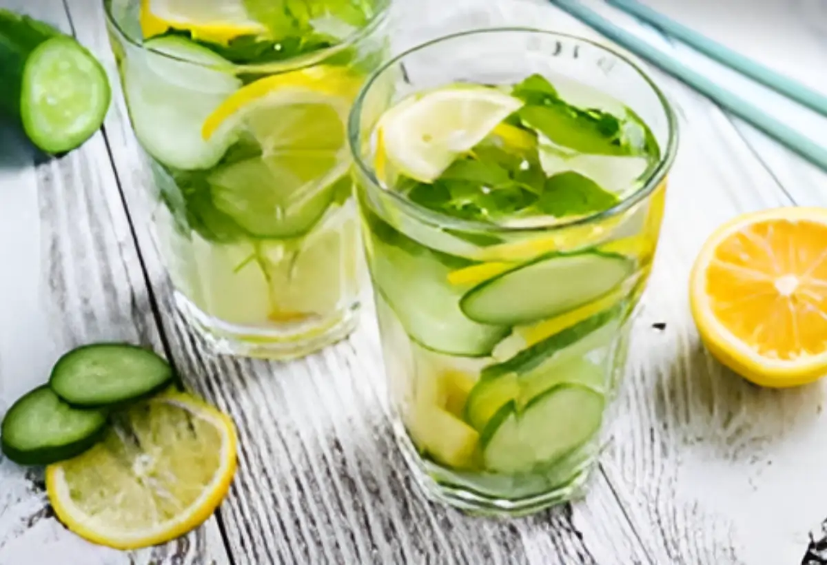 Água Detox de Pepino, Limão e Gengibre