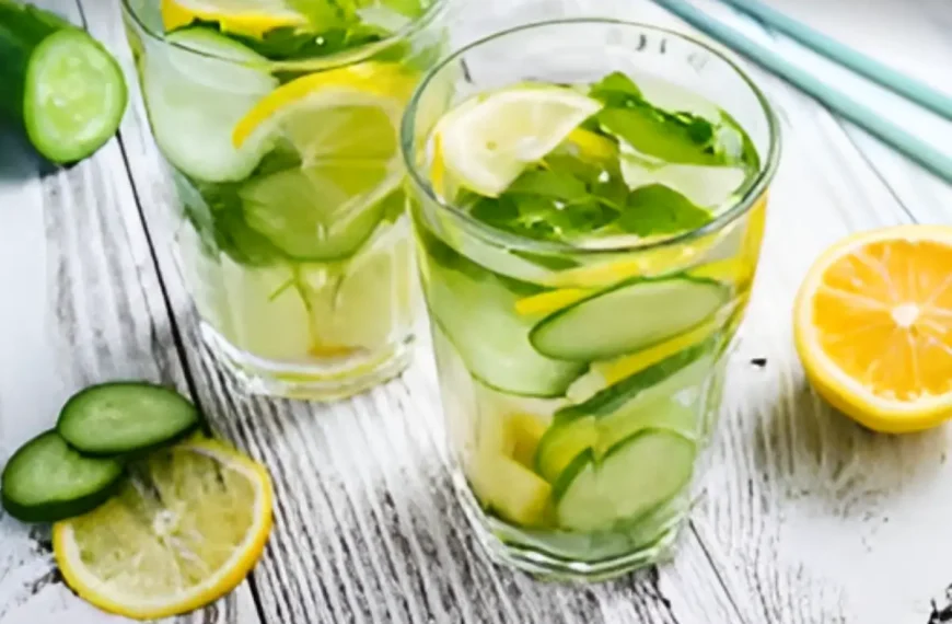 Água Detox de Pepino, Limão e Gengibre