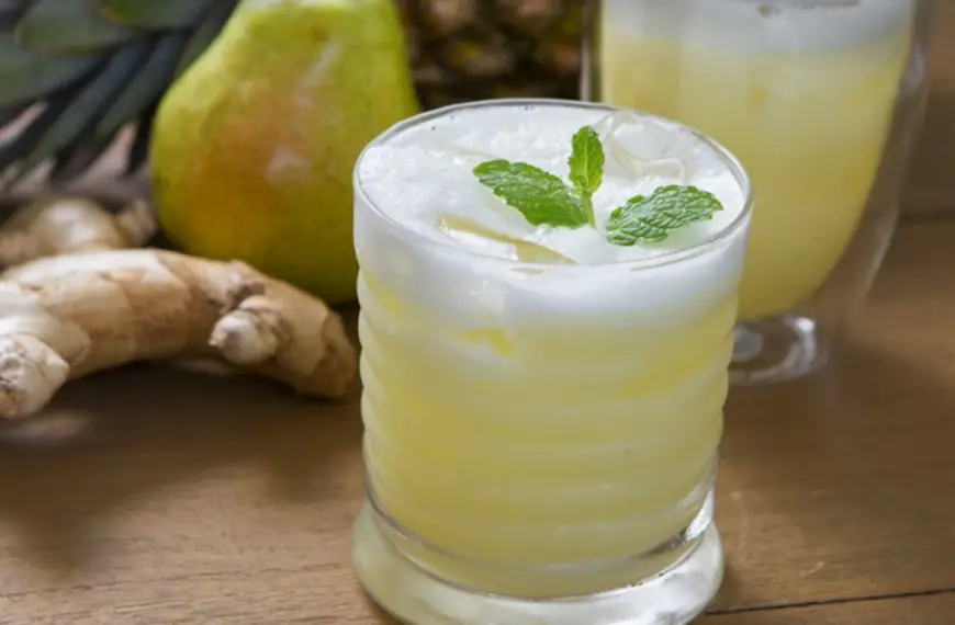 Suco Verde com Pêra e Gengibre para Imunidade